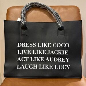 New with tags: Los Angeles trading Company black vegan leather tote bag